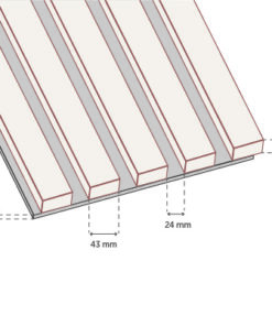 Ąžuolo tašelių akustinė apdailos plokštė 60x240cm